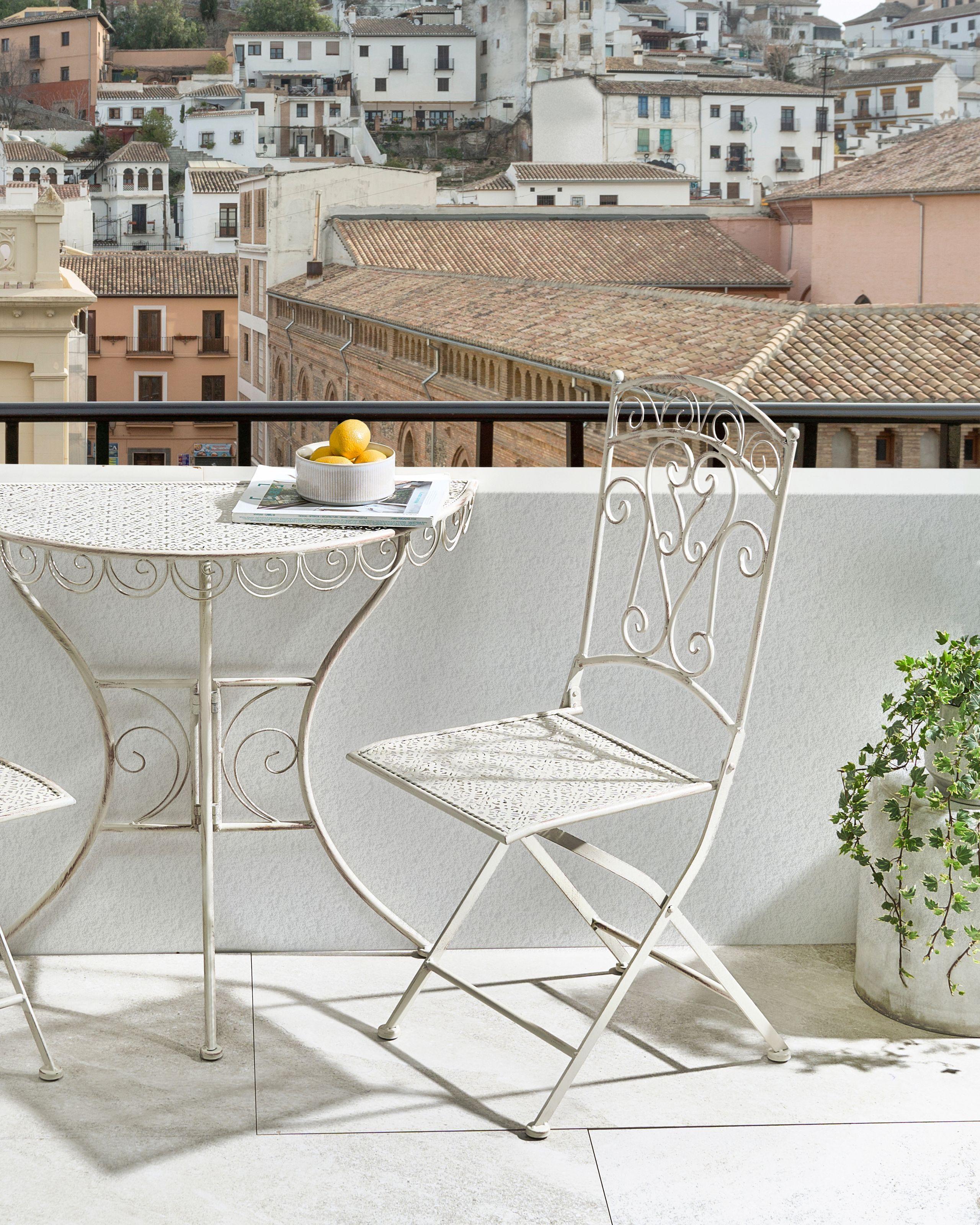 Beliani Gartenstuhl 2er Set aus Eisen Retro JUINA  