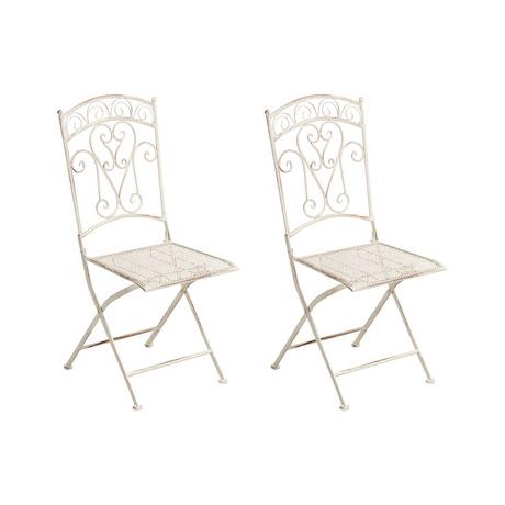 Beliani Gartenstuhl 2er Set aus Eisen Retro JUINA  