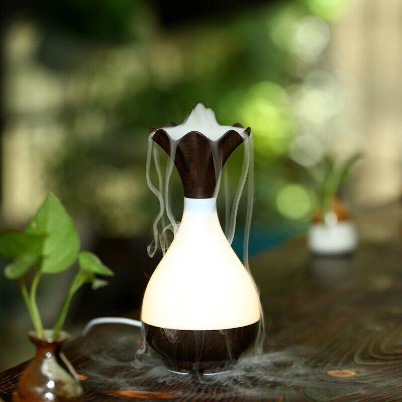 eStore Jade Bottle Aromatherapie-Luftbefeuchter und Lampe - Dunkles Holz  