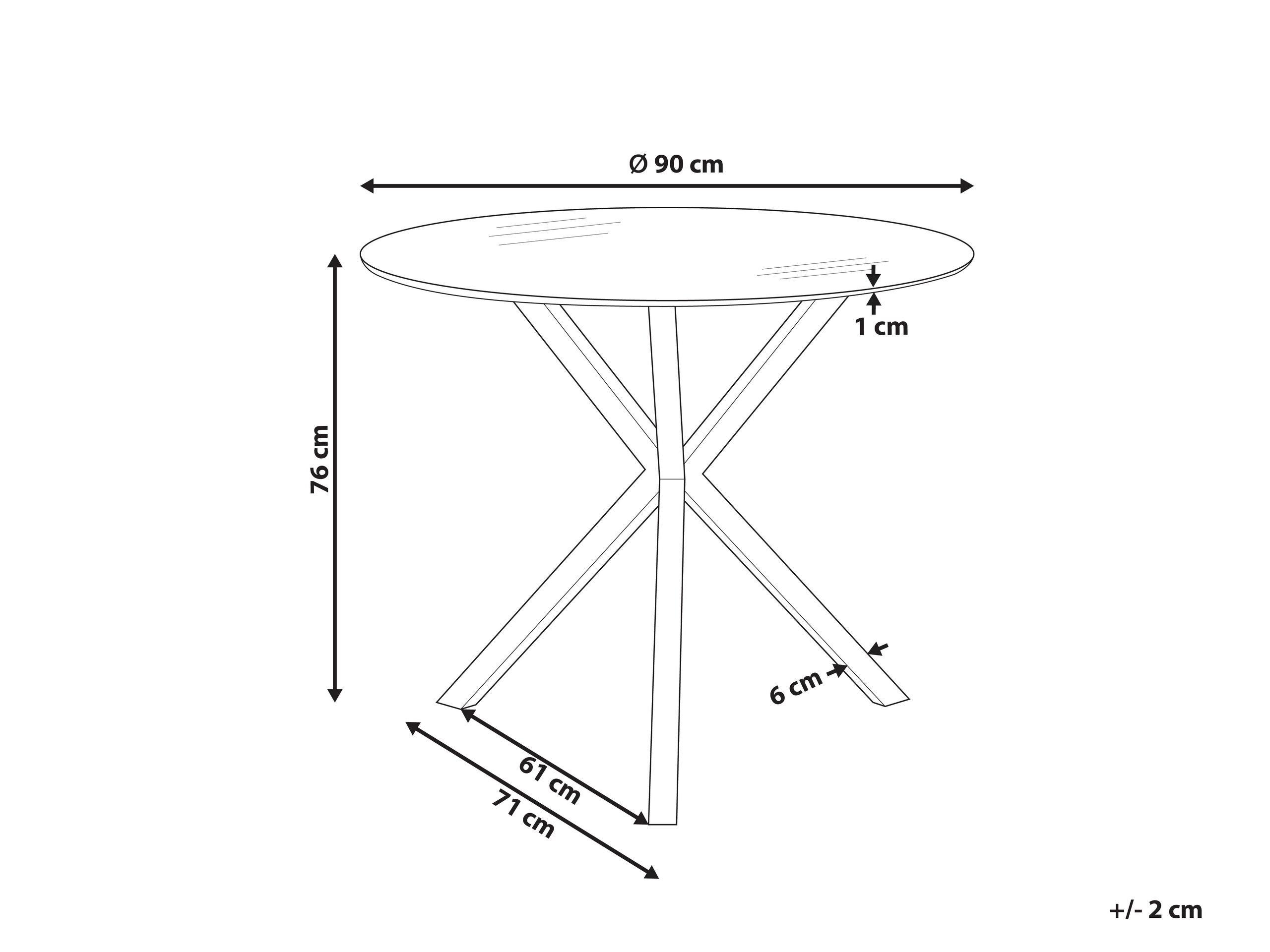 Beliani Table de repas en Verre de sécurité Moderne SAVONI  