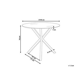 Beliani Table de repas en Verre de sécurité Moderne SAVONI  