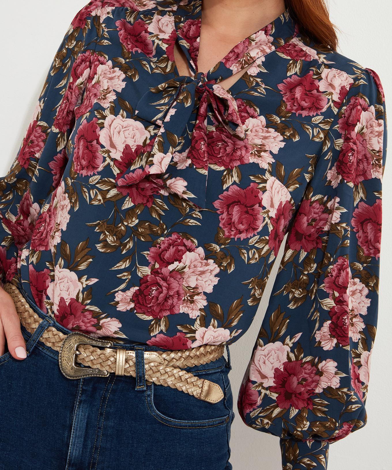 Joe Browns  Statement-Bluse mit Blumenmuster und Schmetterlingsbogen 