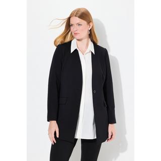 Ulla Popken  Blazer in jersey punto Roma con scollo a V e abbottonatura 