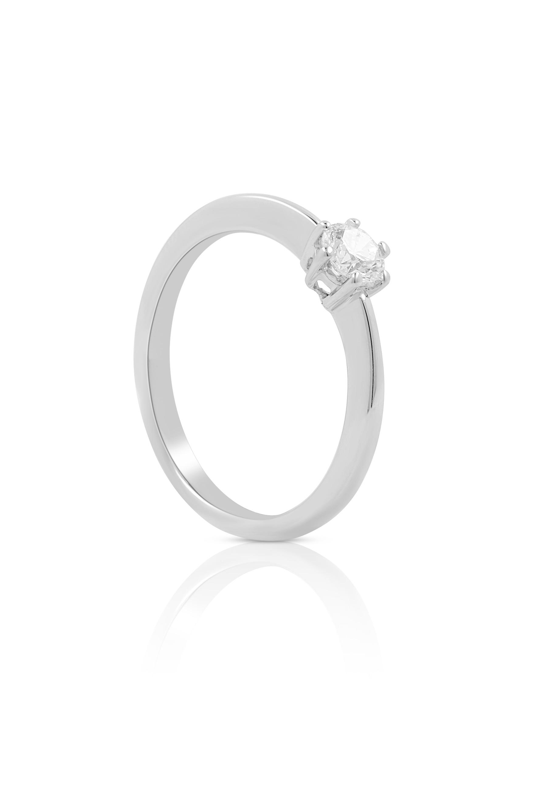 MUAU Schmuck  Bague Solitaire Diamant 0.30ct. or blanc 750 