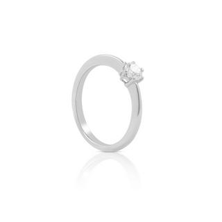 MUAU Schmuck  Bague Solitaire Diamant 0.30ct. or blanc 750 