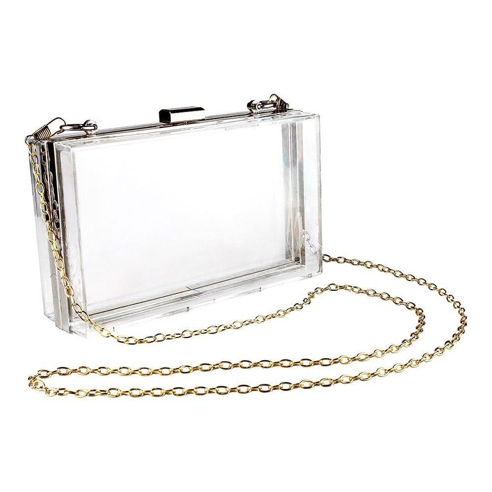 B2X  Transparente Tasche mit Kette - Silber 