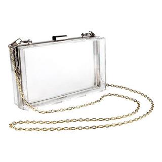 B2X Borsa Trasparente con Catena Argento  