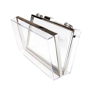 B2X Borsa Trasparente con Catena Argento  