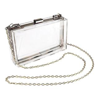 B2X Borsa Trasparente con Catena Argento  