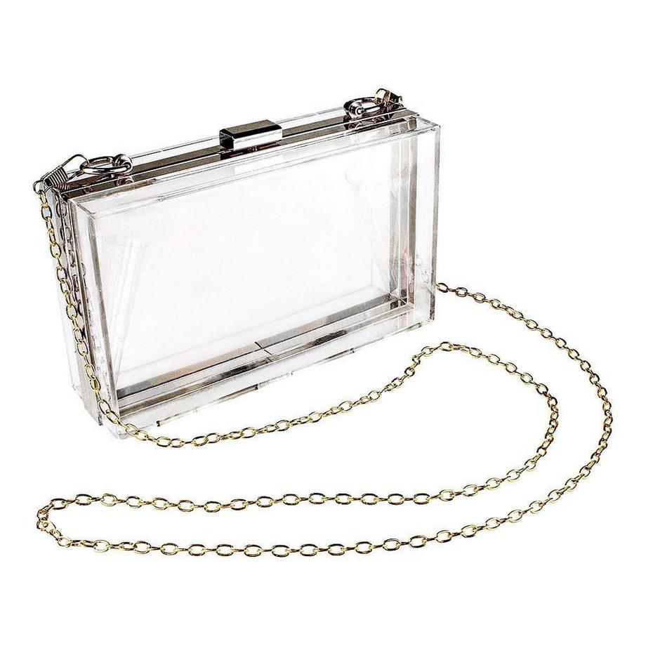 B2X Borsa Trasparente con Catena Argento  