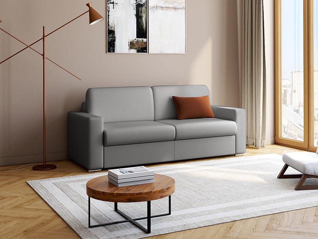 LINEA SOFA Schlafsofa mit Matratze 4Sitzer Kunstleder LiegeflächeMatratzenCALITO  