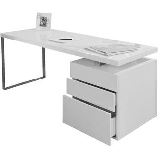 mutoni Bureau 3 tiroirs 180x85x76cm blanc  