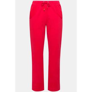 Ulla Popken Ruby Pantaloni di Felpa Gamba Dritta Cintura Elastica Laccetto  