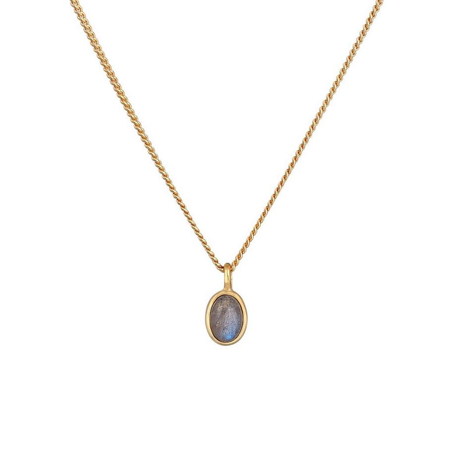 Elli  Halskette Labradorit Solitär Klassik Elegant 375Er Gelbgold 