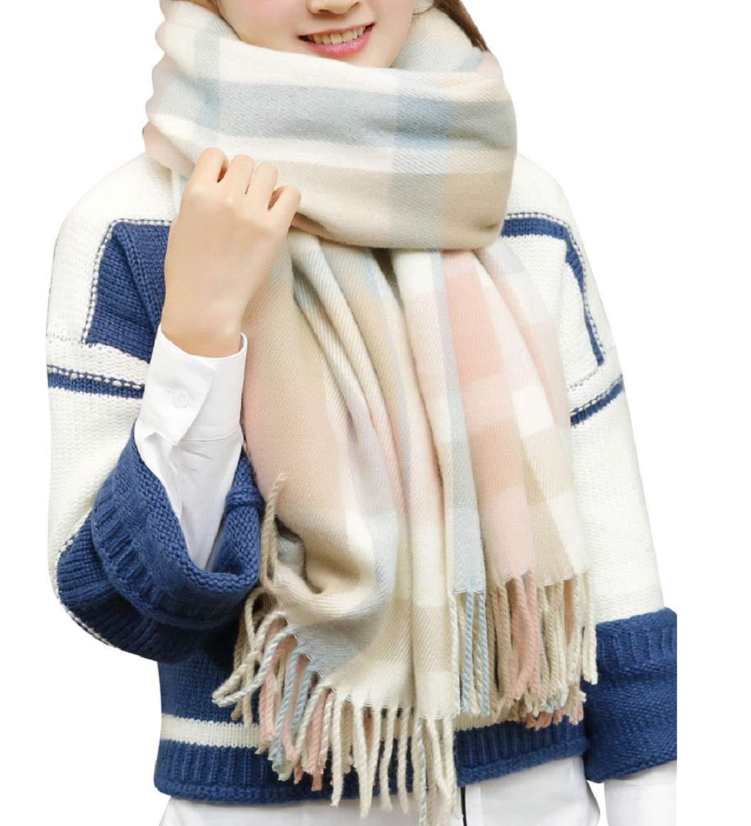 Only-bags.store  Kariertes Dreieckstuch Winter, Pashmina-Schal weicher Quasten-Wickelschal 