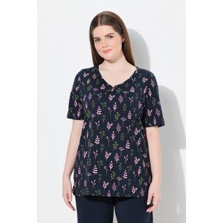 Ulla Popken Maglia del pigiama Scollo a V Mezze maniche Cotone biologico  