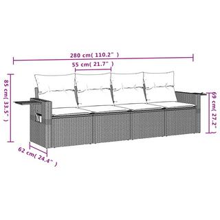 VidaXL Ensemble de canapés de jardin rotin synthétique  