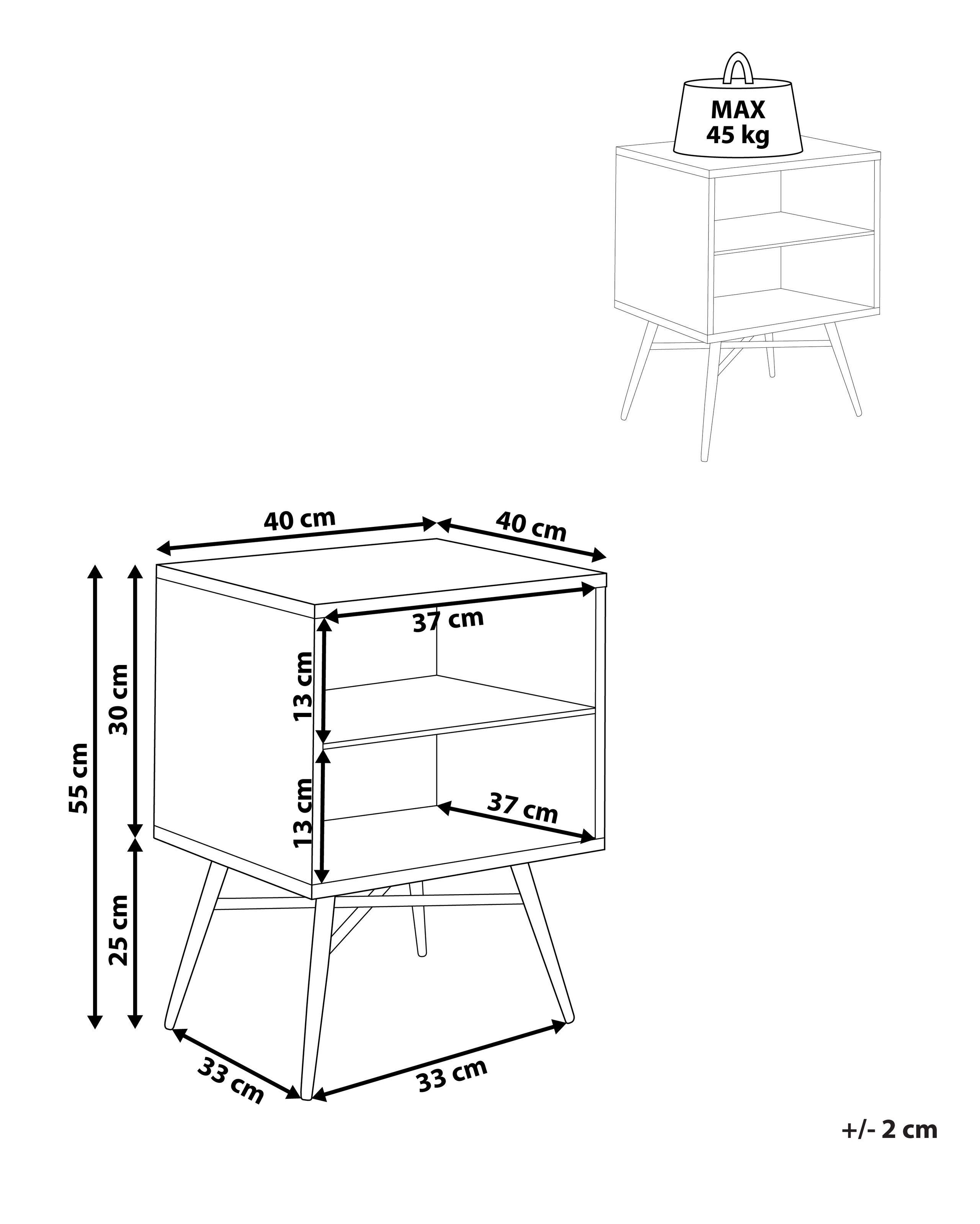 Beliani Table de chevet en MDF Moderne LUBOCK  