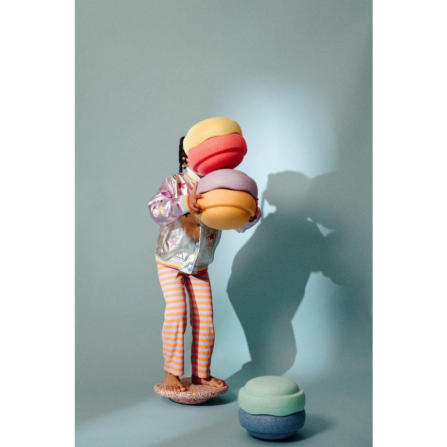 Stapelstein  Lot de 6 briques à empiler Rainbow pastel + brique à  empiler confettis pastel board, Stapelstein 