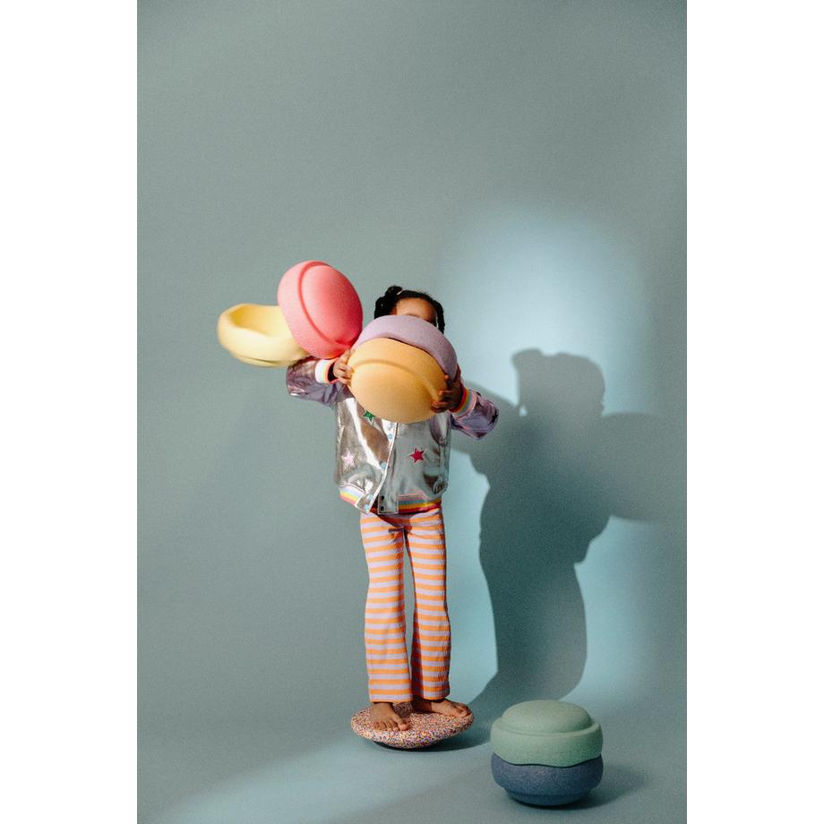 Stapelstein  Lot de 6 briques à empiler Rainbow pastel + brique à  empiler confettis pastel board, Stapelstein 