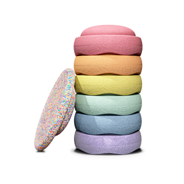 Stapelstein® Super Confetti Rainbow Set pastel,6+1