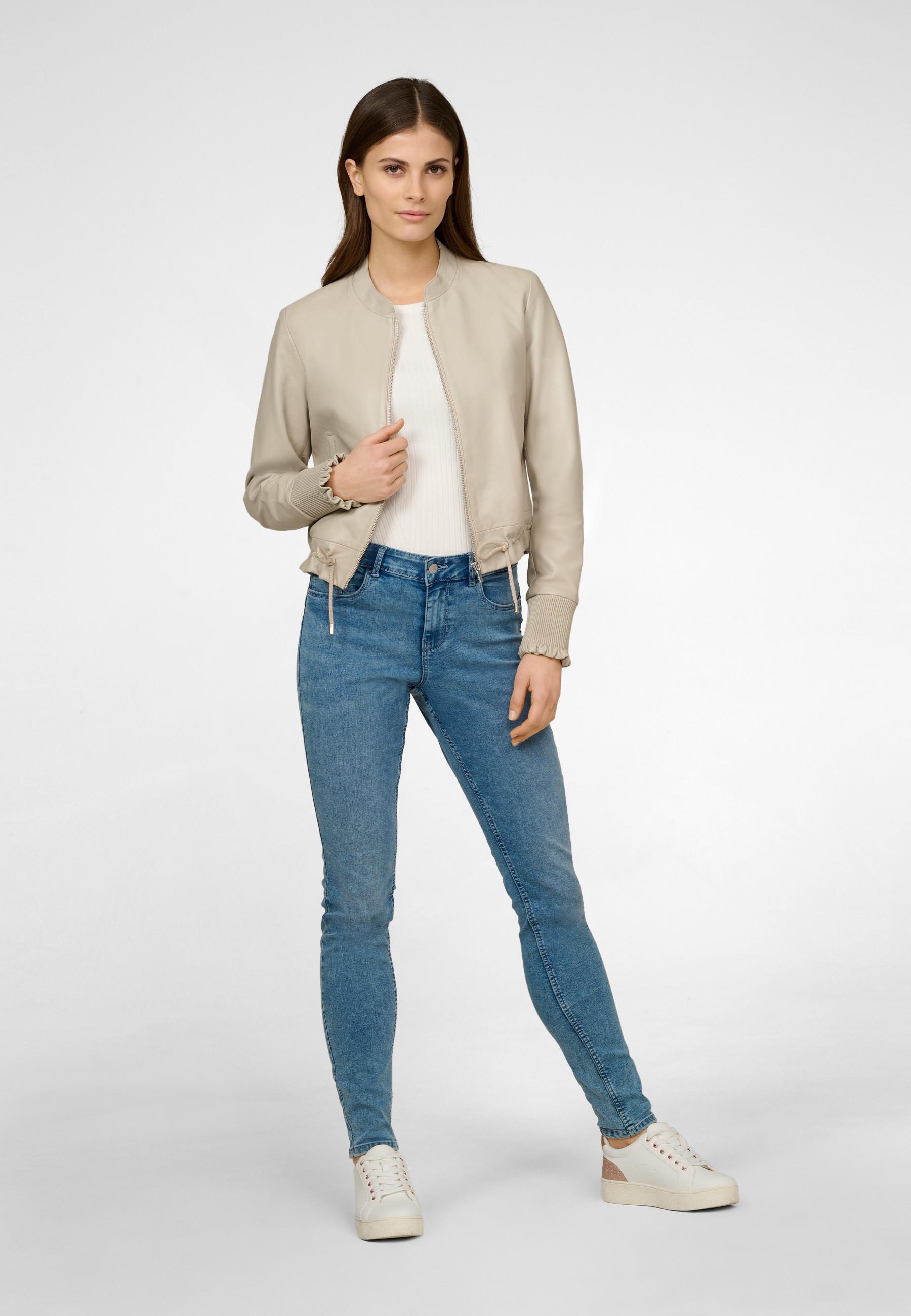 RICANO  Veste en cuir  Lilly, cropped avec cordon de serrage 