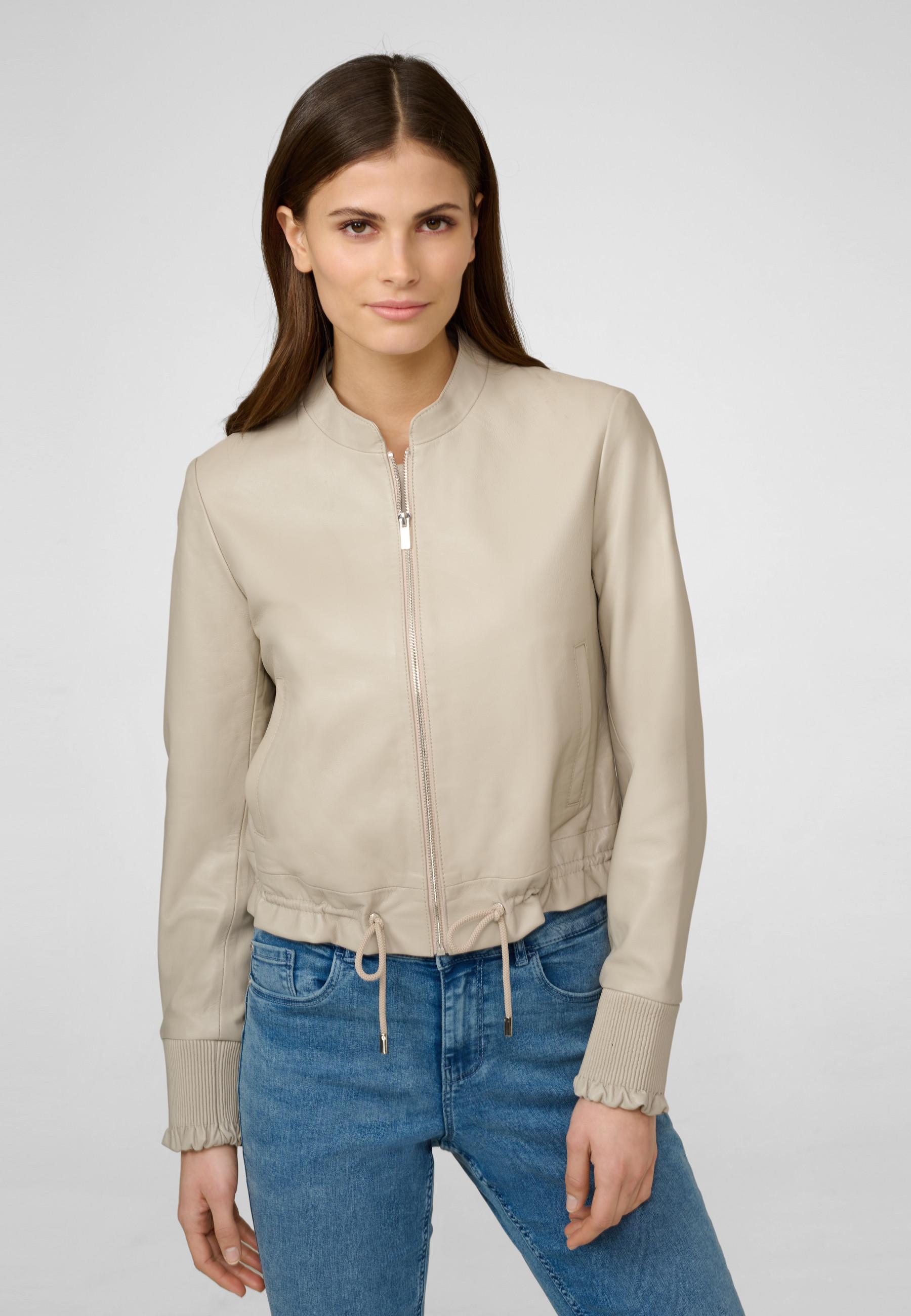 RICANO  Veste en cuir  Lilly, cropped avec cordon de serrage 