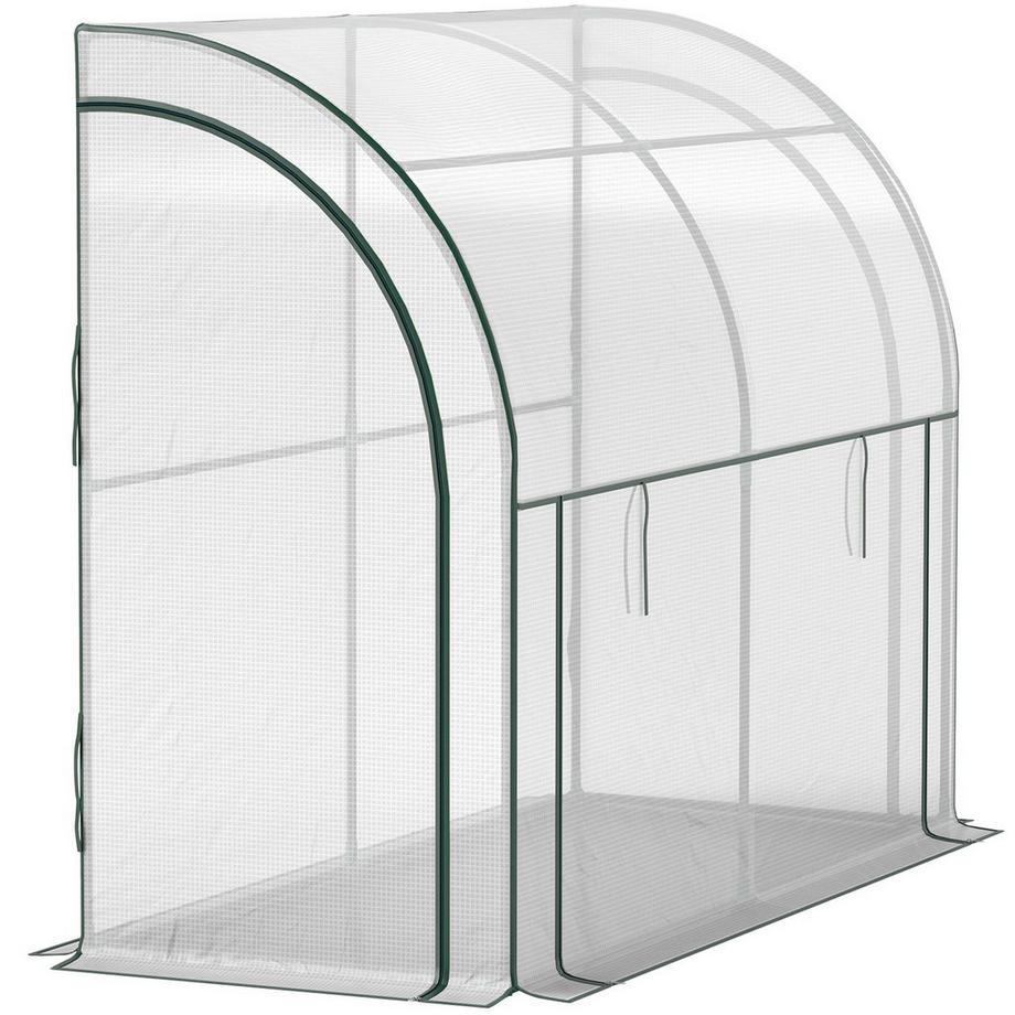Gewächshaus mit Rolltür, winterfest Foliengewächshaus aus Stahl, Treibhaus für Balkon, Garten, Tomatenhaus mit UV schutz 200x80x157cm Tomatengewächshaus für Gemüse Blumen Pflanzen Weiß