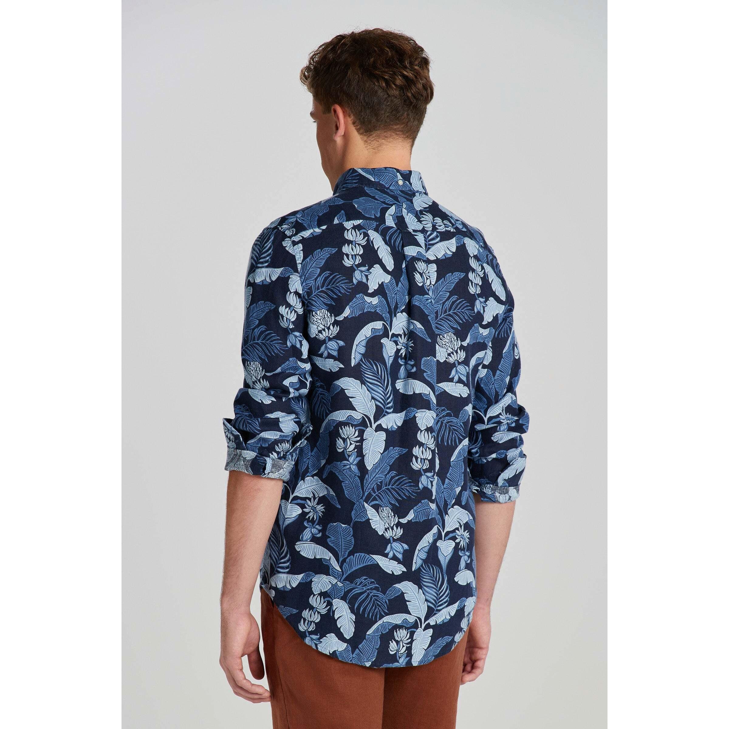 GANT Bedrucktes Regular Fit Leinenhemd  