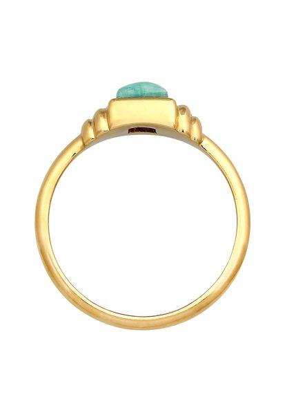 Elli  Ring Amazonit Edelstein Vintage 