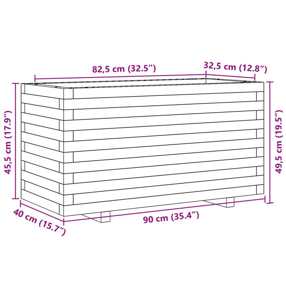VidaXL Jardinière pinède imprégnée  