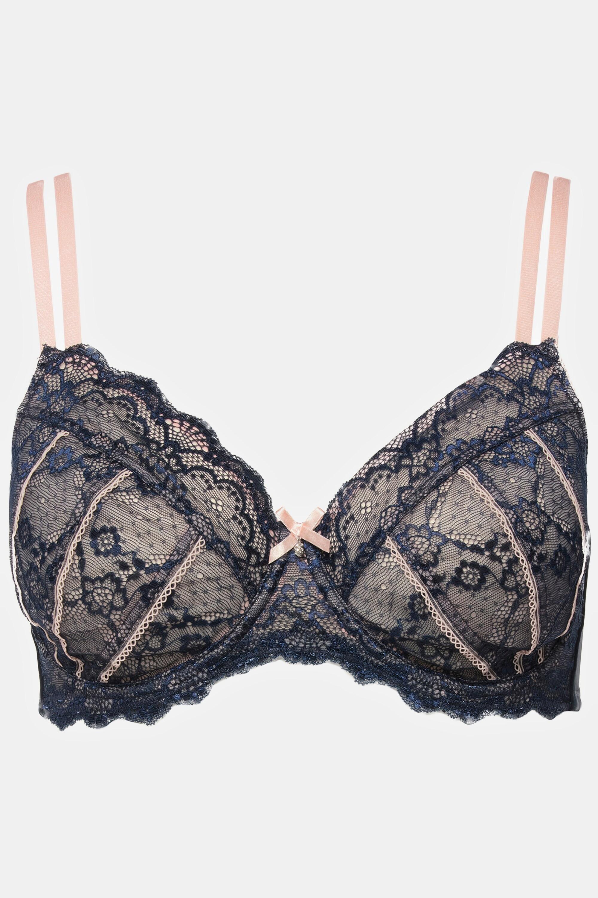 Ulla Popken  Soutien-gorge à armatures, dentelle et bretelles doubles - bonnet C-E 