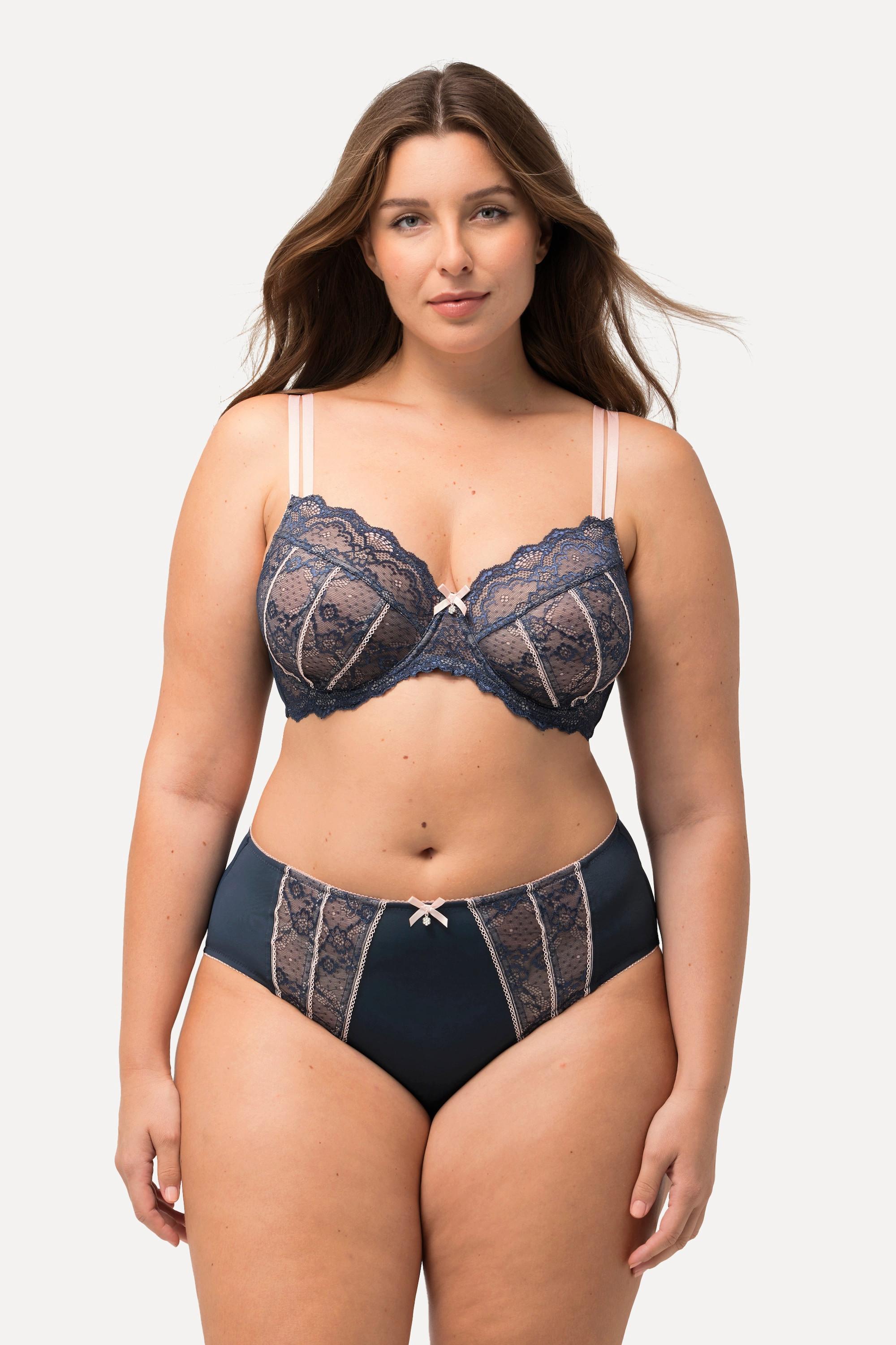 Ulla Popken  Soutien-gorge à armatures, dentelle et bretelles doubles - bonnet C-E 