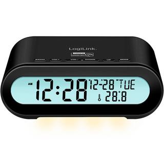 LogiLink  Radiowecker Temperatur/Luftfeuchtigkeit USB-C/Batteriebetrieb Schwarz 