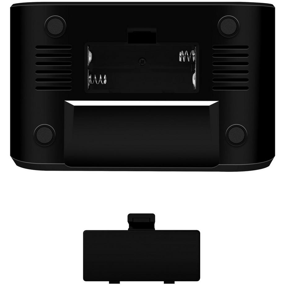 LogiLink  Radiowecker Temperatur/Luftfeuchtigkeit USB-C/Batteriebetrieb Schwarz 