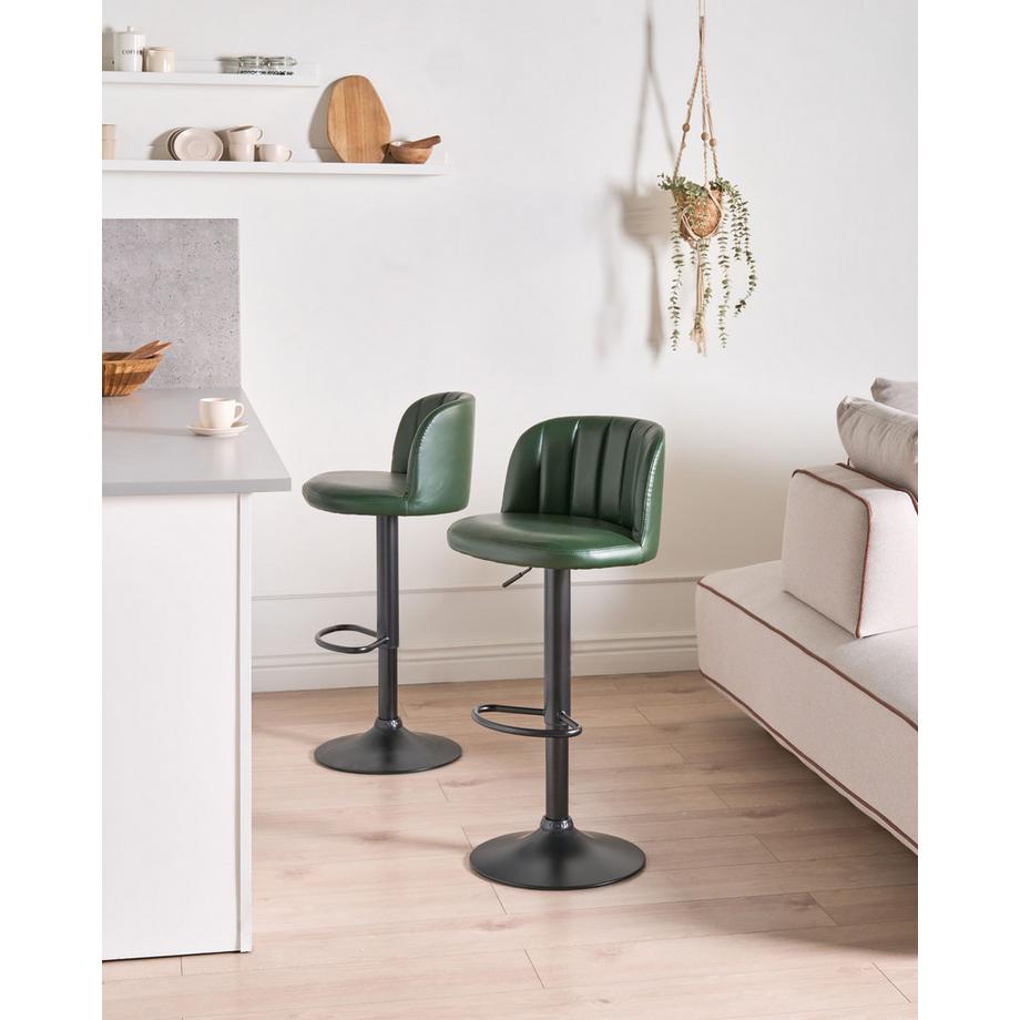 Beliani Lot de 2 tabourets de bar en Cuir PU  VLORE  