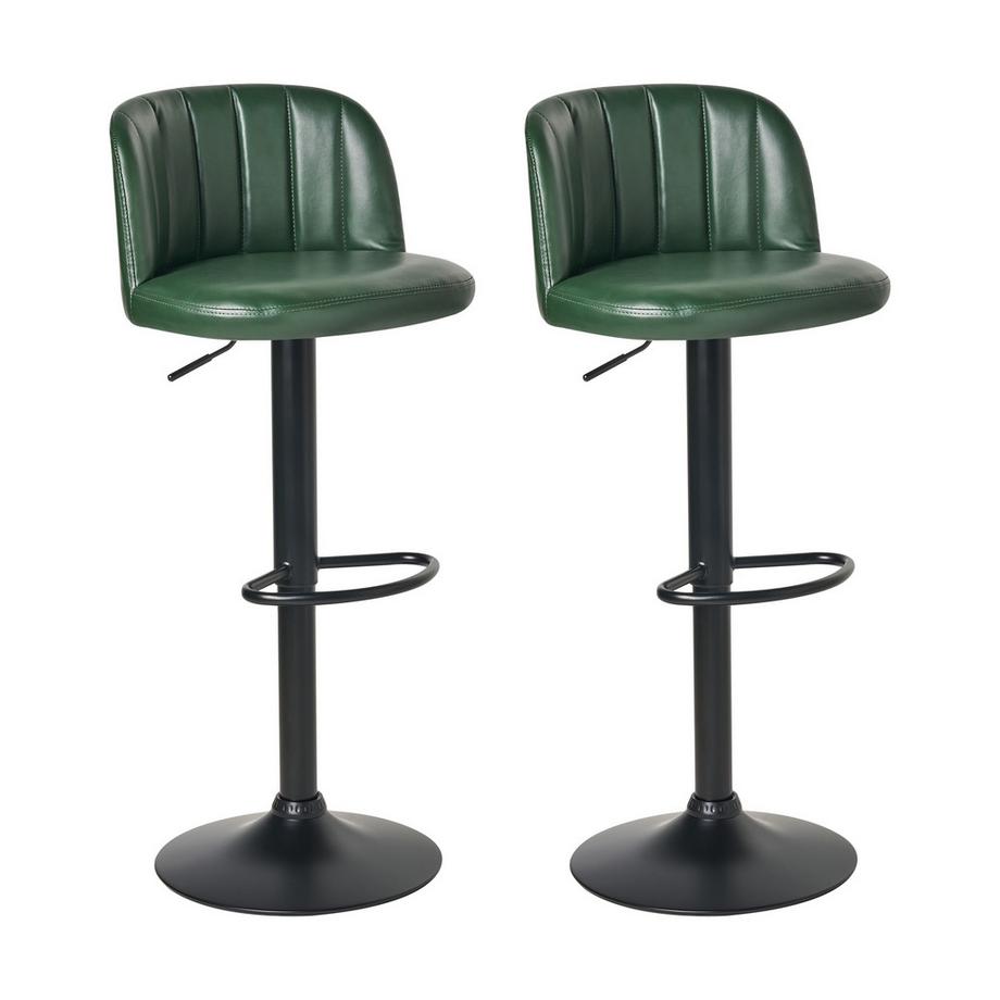 Lot de 2 tabourets de bar en Cuir PU  VLORE