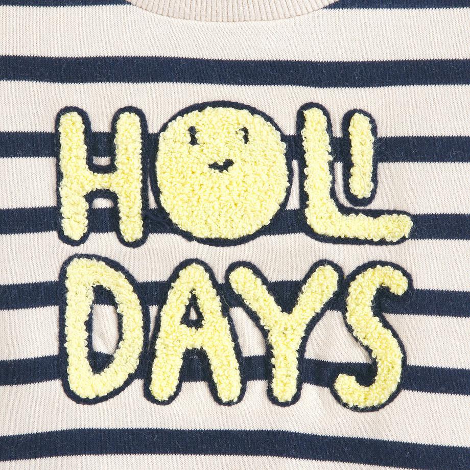 La Redoute Collections  Gestreiftes Rundhals-Sweatshirt mit Frottee-Schrift 