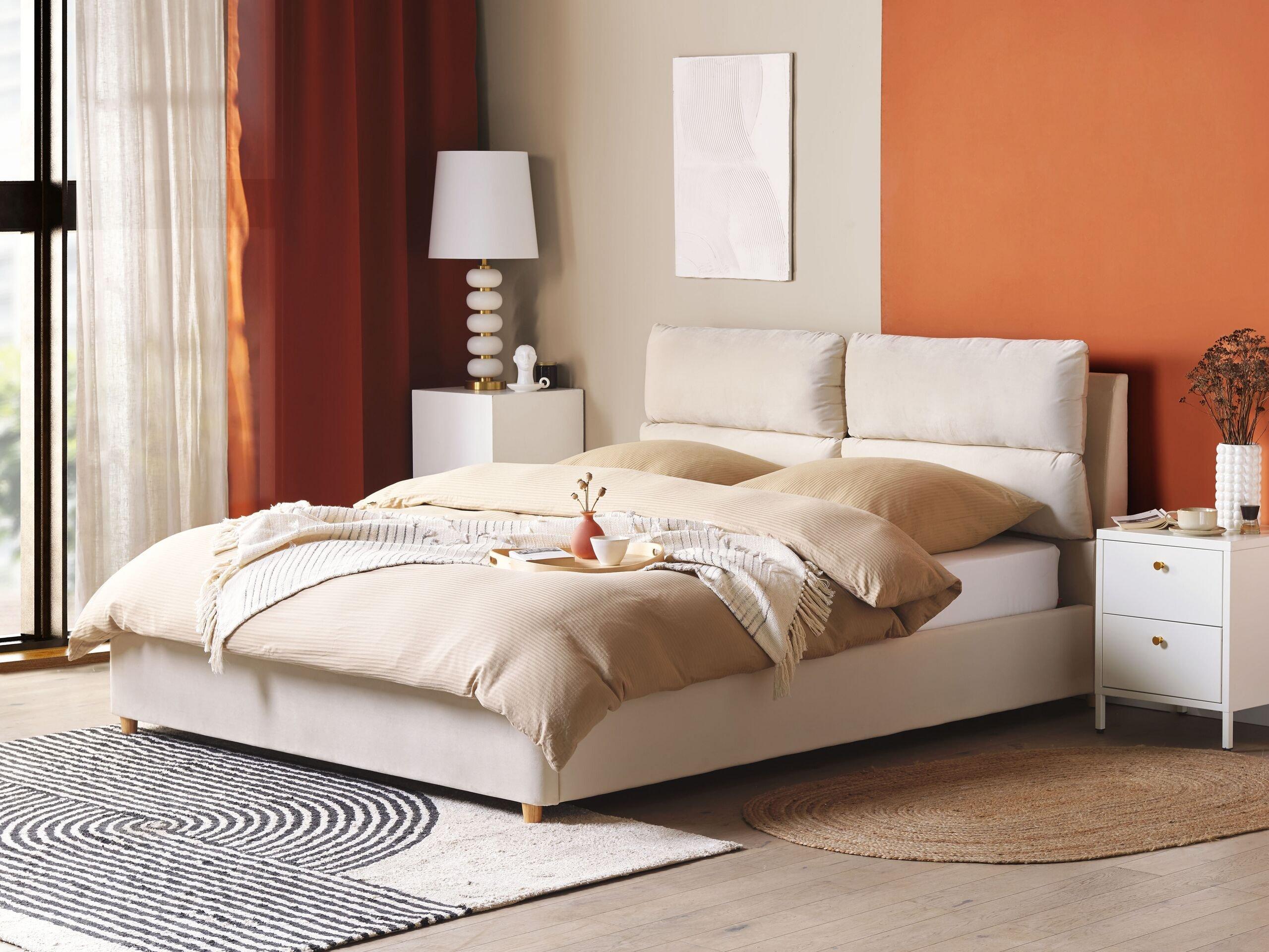 Beliani Bett mit Lattenrost aus Samtstoff Modern BATILLY  