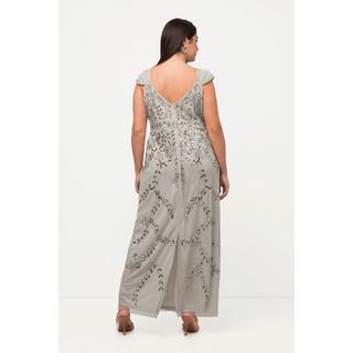 Ulla Popken Abito Spalline Paillettes Linea A Scollo V Senza Maniche  