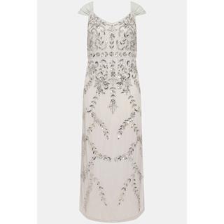 Ulla Popken Abito Spalline Paillettes Linea A Scollo V Senza Maniche  