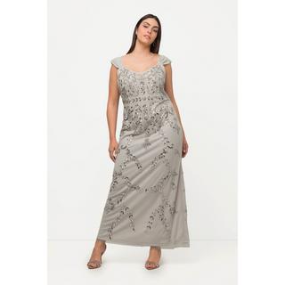 Ulla Popken Abito Spalline Paillettes Linea A Scollo V Senza Maniche  