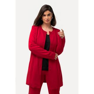 Ulla Popken  Blazer lungo di jersey con cuciture decorative e scollo rotondo 