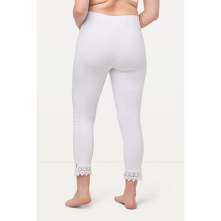 Ulla Popken  Leggings a 7/8 in cotone biologico con orli di pizzo 