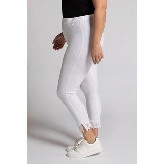 Ulla Popken  Leggings a 7/8 in cotone biologico con orli di pizzo 