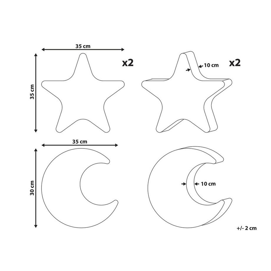 Beliani Dekokissen 3er Set aus Cord  LUNA  