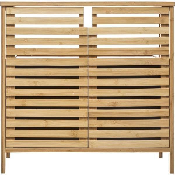 Northio Meuble de salle de bain en bambou avec découpe  