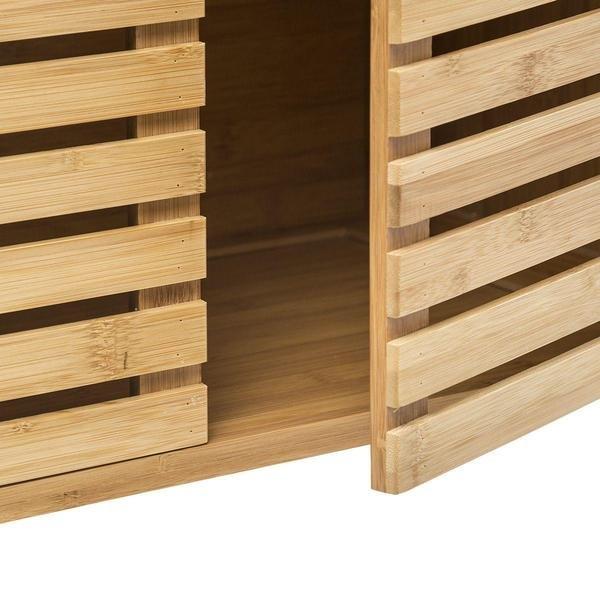Northio Meuble de salle de bain en bambou avec découpe  