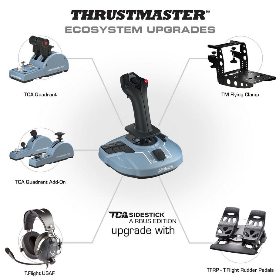 THRUSTMASTER  TCA Quadrant Airbus Edition Nero, Blu Simulazione di Volo PC 
