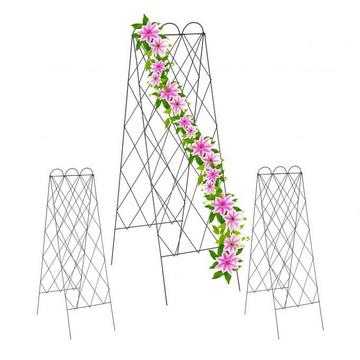 Zweiteilige Rankgitter in Rostfarbe, 3er-Set